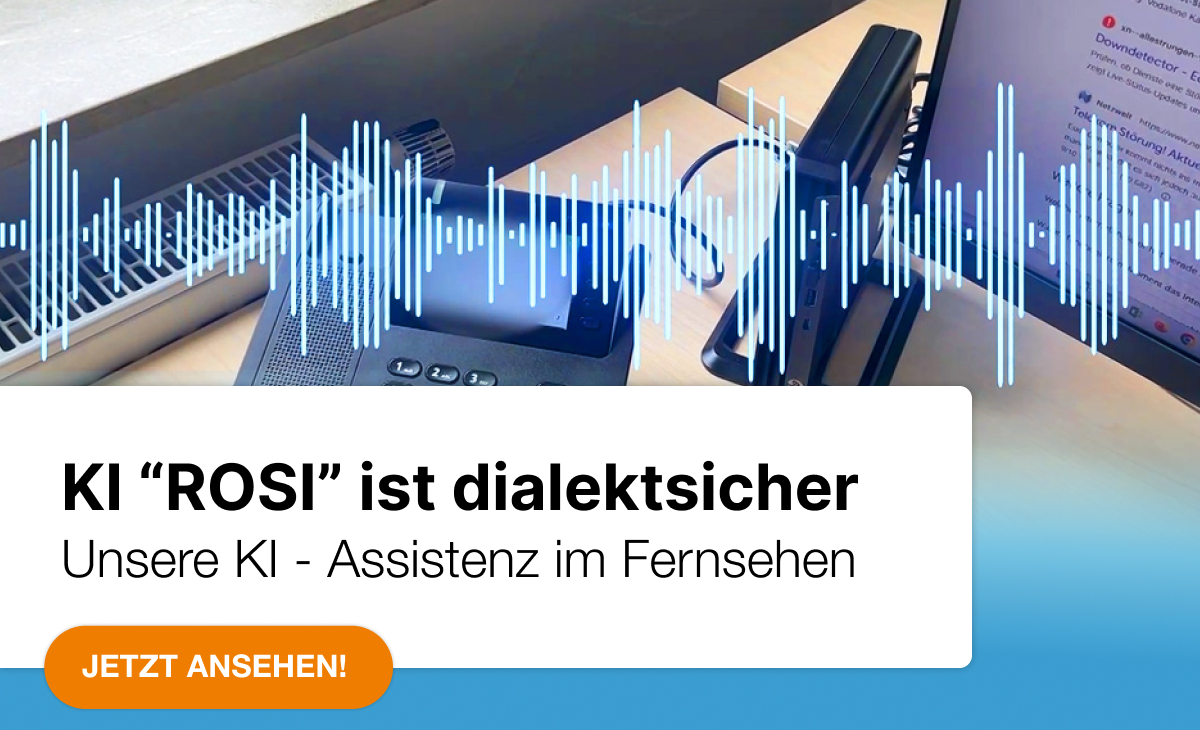 Ausschnitt aus dem TVA-Fernsehbeitrag: Präsentation der KI-Assistentin Rosi.