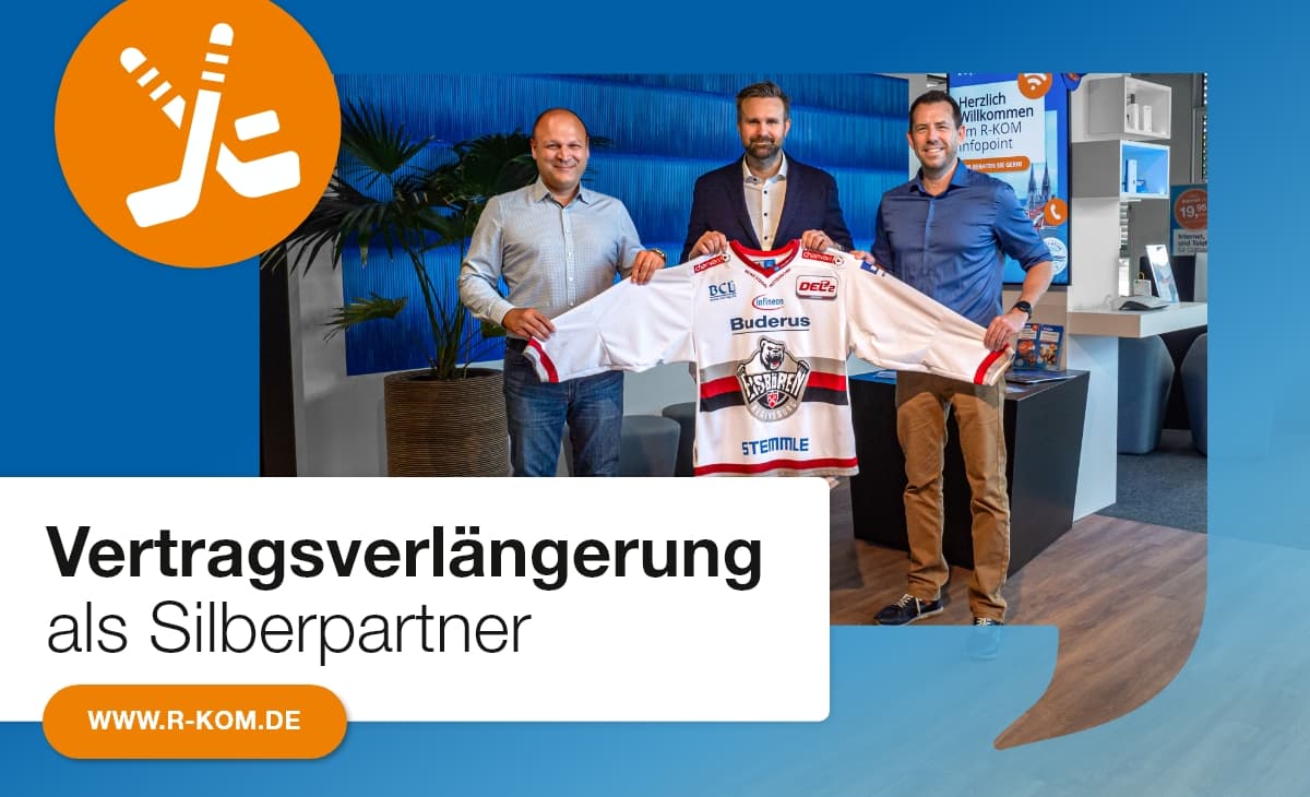 Wir bleiben im Spiel: R-KOM verlängert Silber-Partnerschaft bei den Eisbären Regensburg