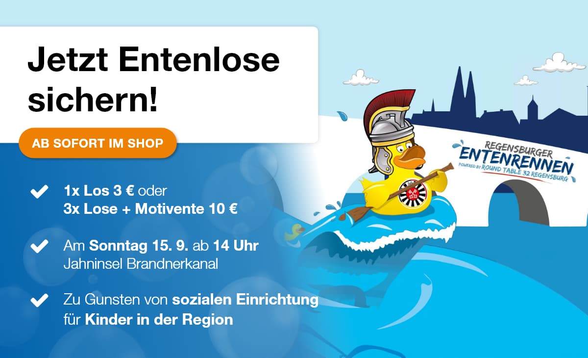 Entenrennen Regensburg - Lose im R-KOM Shop erhältlich