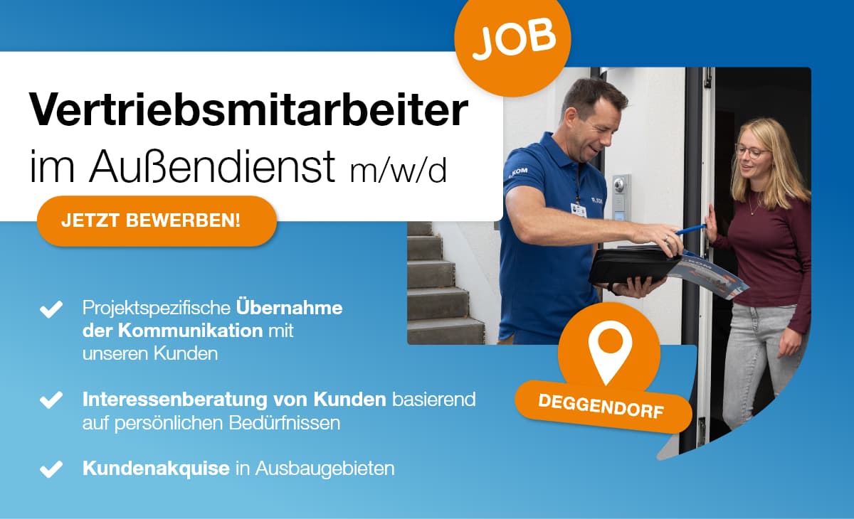 Vertriebsmitarbeiter im Außendienst m/w/d für die Region Deggendorf gesucht!