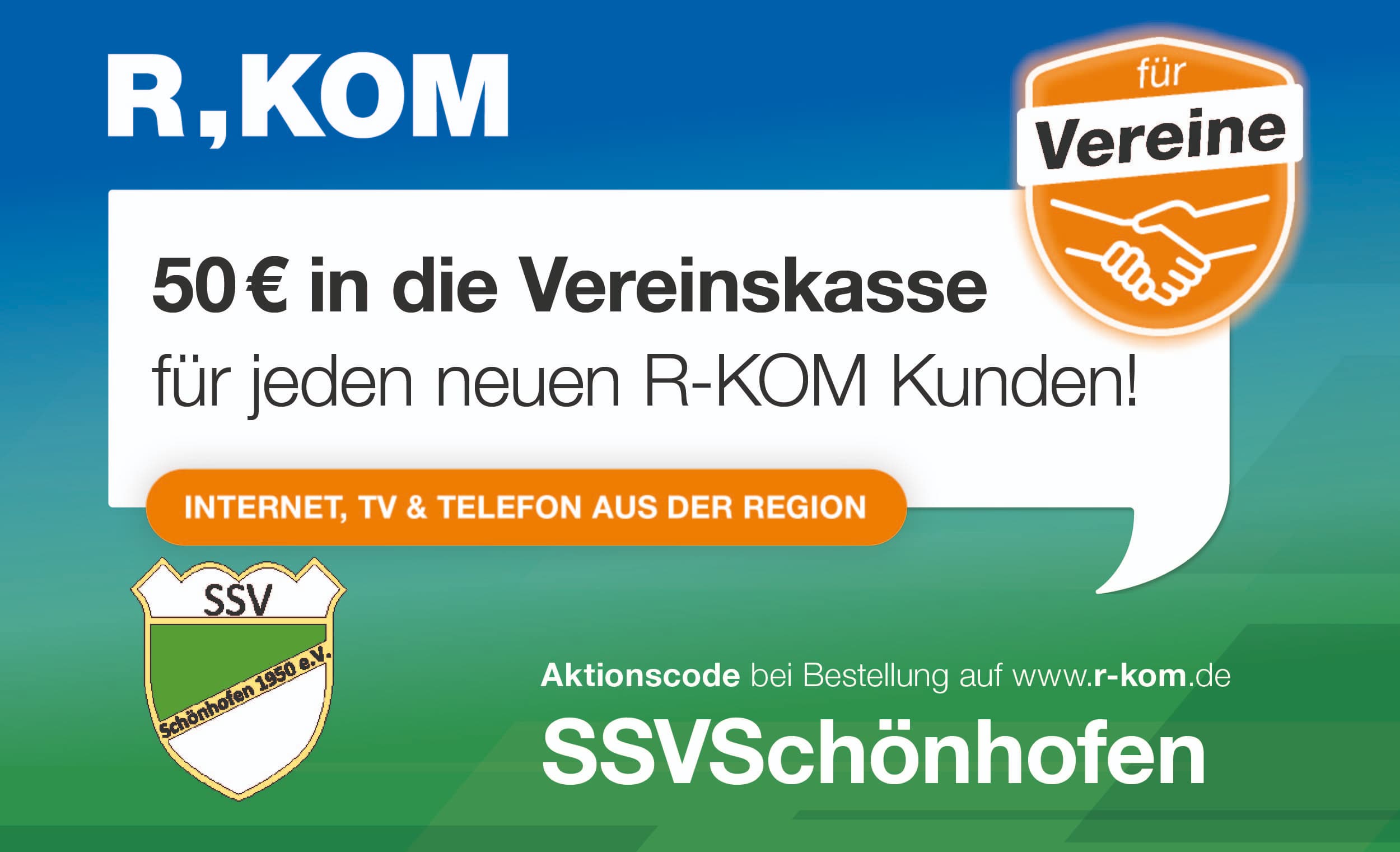 Neu im Spiel – der SSV Schönhofen wird R-KOM Partner